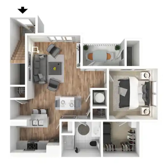 One Bedroom Floor Plan
